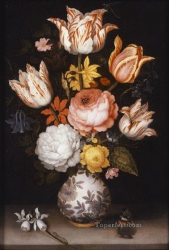  Porcelain Oil Painting - Still Life with Flowers in a Porcelain Vase Ambrosius Bosschaert